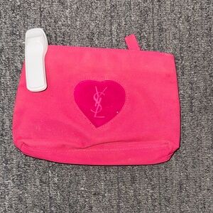 Yves Saint Laurent Vibrant Pink Heart Cosmetic Bag